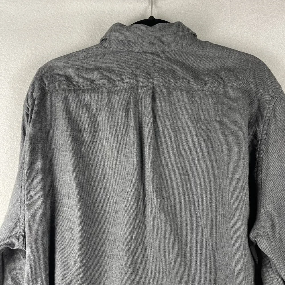 J Crew Cashmere Blend Shirt Mens XL Gray Cotton Long Sleeve‎ Button Up Classic